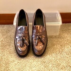 Stuart Weitzman Metallic Tassel Loafers